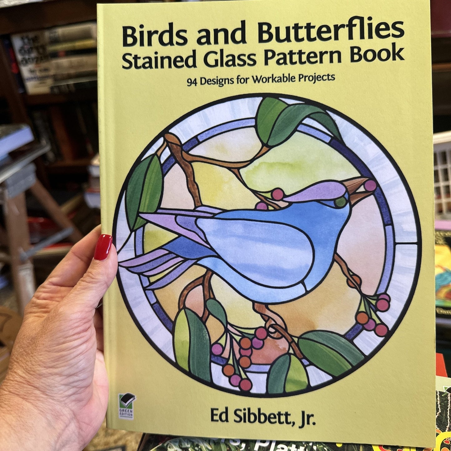 Birds and Butterflies Stained Glass Pattern Book Dove by Ed Sibbett Jr