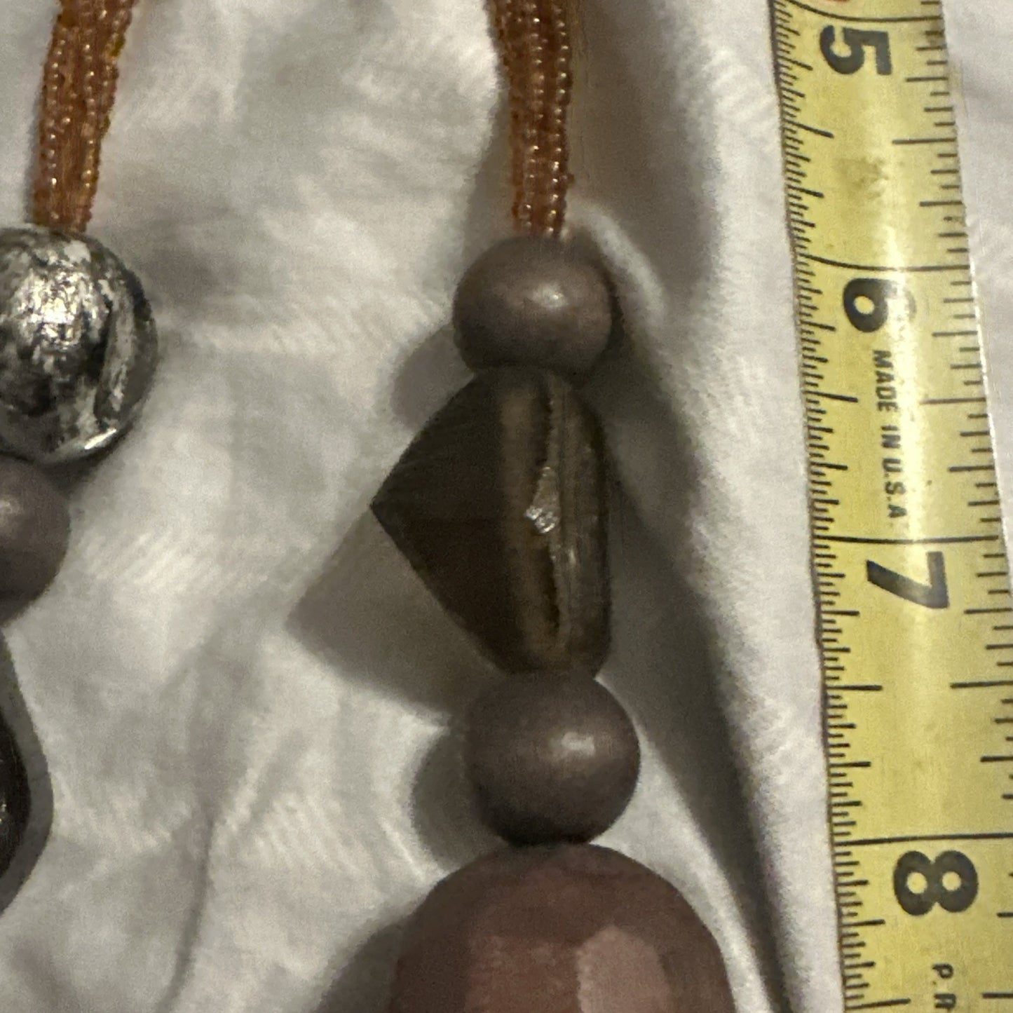 Vintage Agate Quartz Stone Polished Natural Chunky Statement Necklace