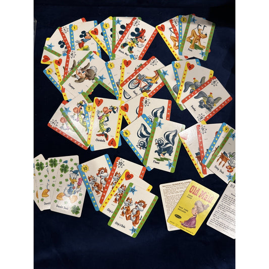 Vintage Whitman Disney Old Maid Playing Cards Card Game COMPLETE 4492 1960s