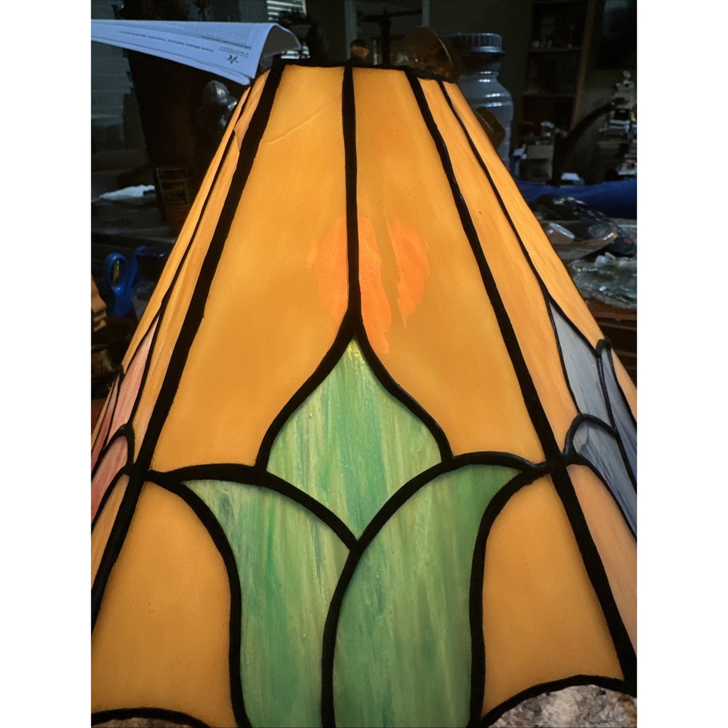 Vintage Tulip Heyco 31194 Glass Single Light Ascent Table Lamp Tiffany Style