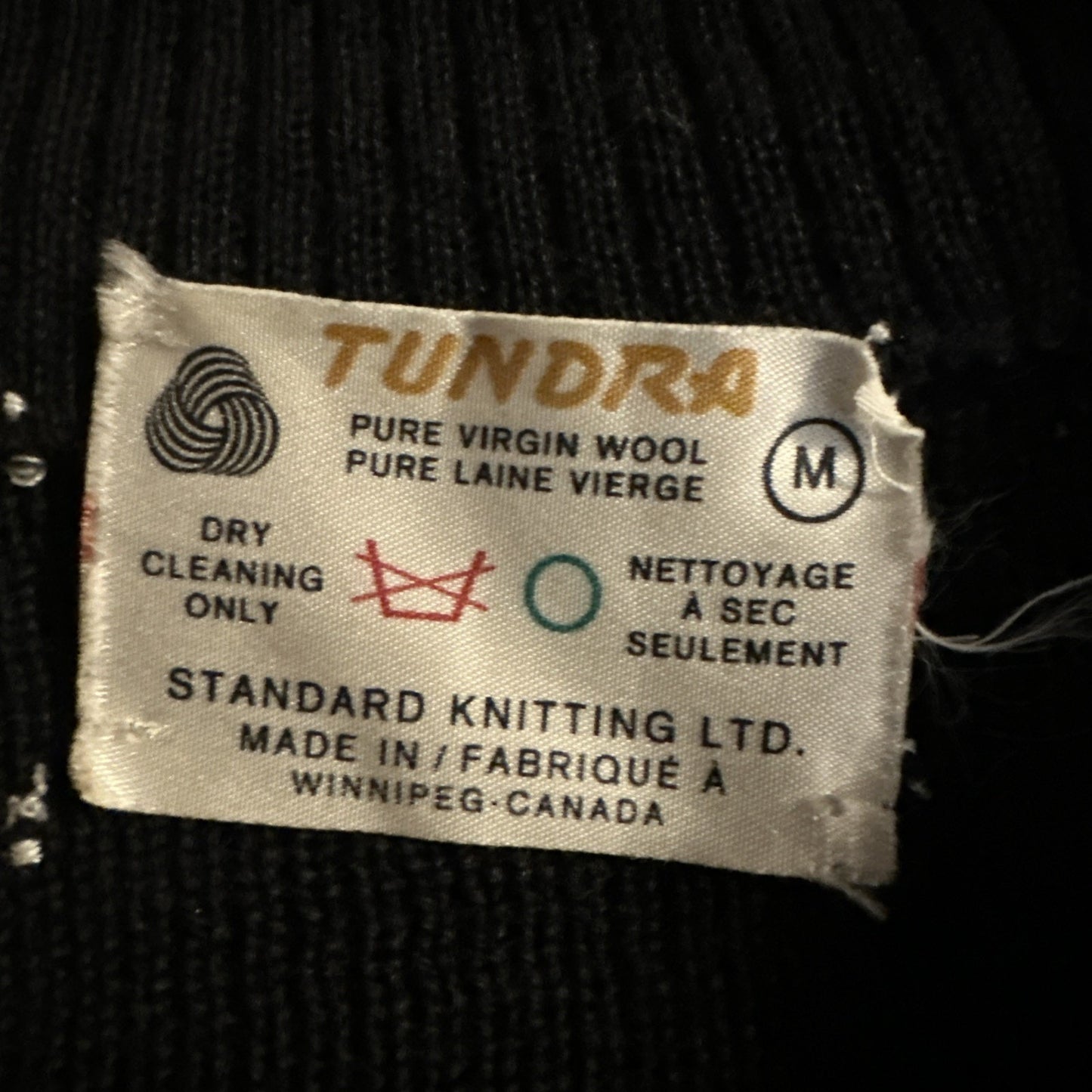 Vintage Tundra Pure Virgin Wool Full Zip Knit Sweater Ladies