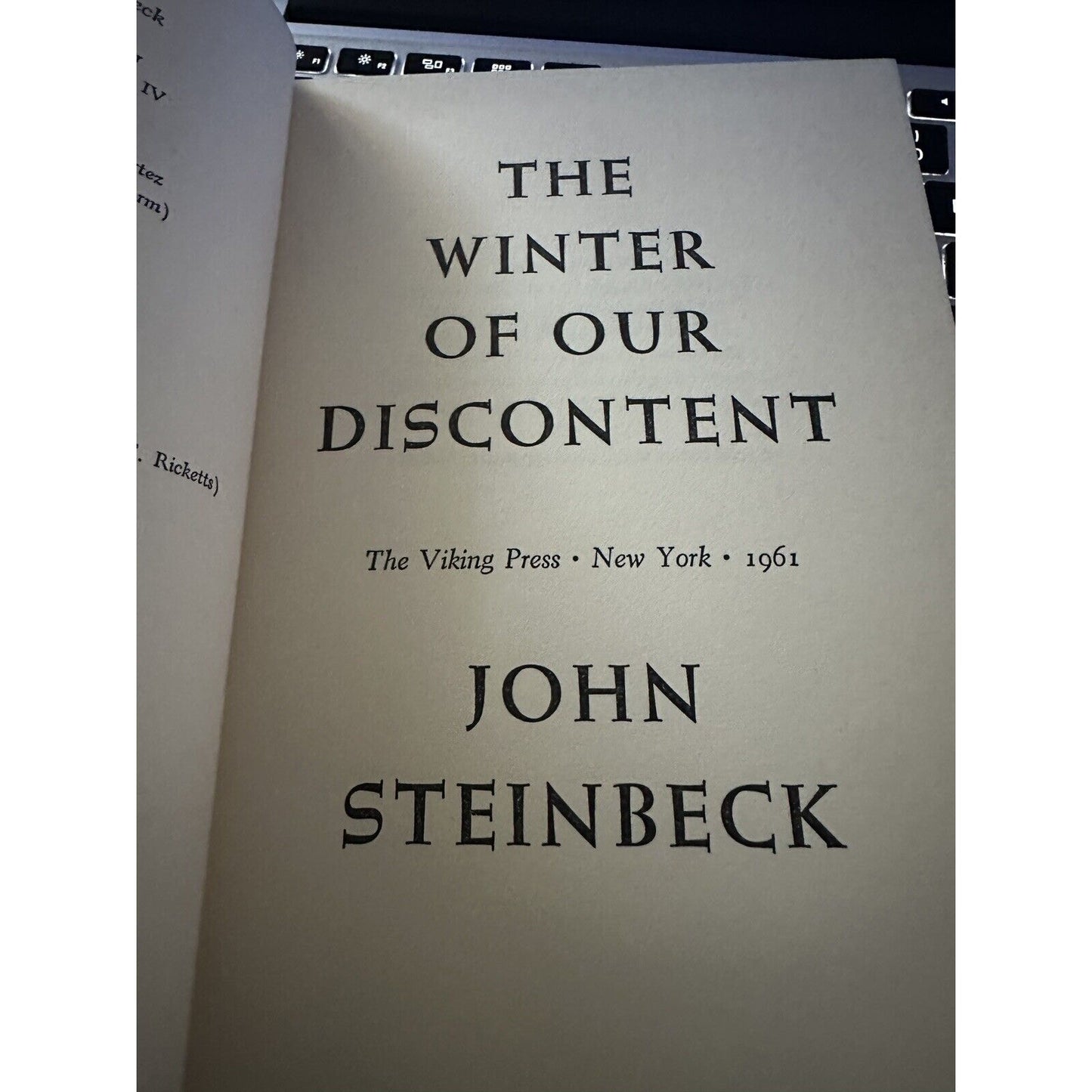 The Winter of Our Discontent by John Steinbeck 1st Edition Vintage HC/DJ 1961