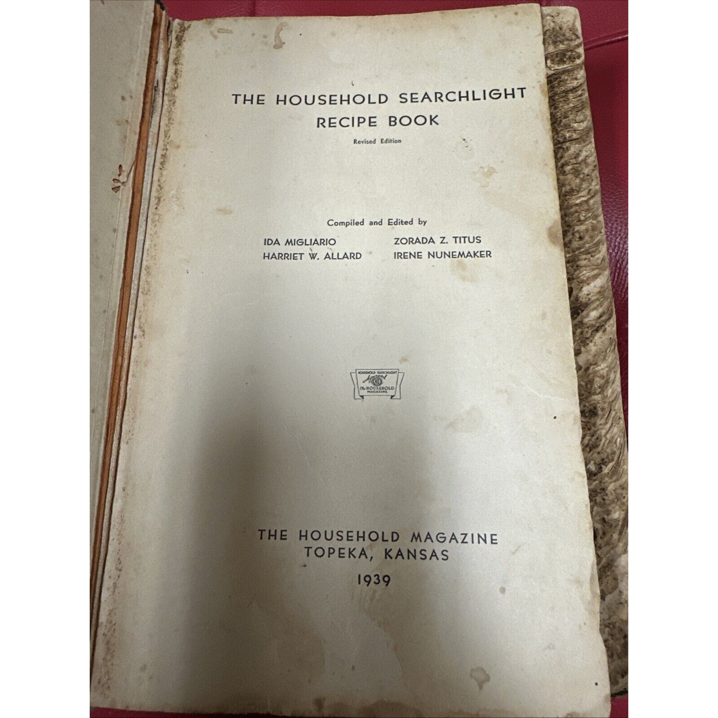 The Household Searchlight Recipe Book 1939 Tabbed Cookbook - Vintage