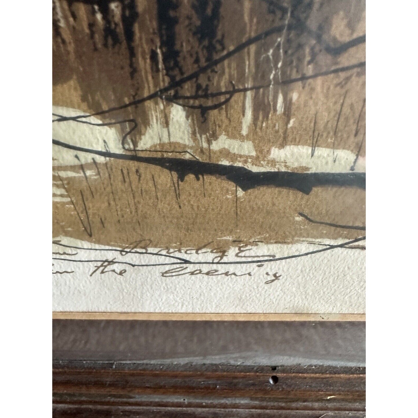 John Haymson “George Washington Bridge In The Evening” Framed, Matted Print