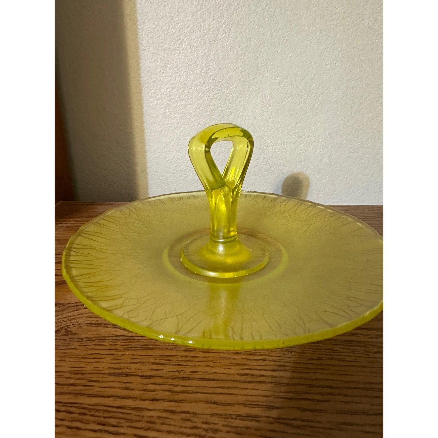 Vintage Tiffin Yellow Satin Vaseline Glass Compote
Serving tray & dish